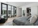 Bright bedroom with access to private balcony and en-suite bathroom at 6933 E 1St St # B, Scottsdale, AZ 85251