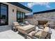 Enjoy outdoor living on this rooftop deck with fireplace and seating area at 6933 E 1St St # B, Scottsdale, AZ 85251