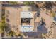 Aerial view of a single-story house with a large courtyard at 8315 E Palm Ln, Mesa, AZ 85207