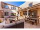 Spacious courtyard with seating, fountain, and beautiful stonework at 8315 E Palm Ln, Mesa, AZ 85207