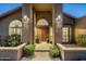 Elegant entryway with double doors and a tile floor at 10484 E Mission Ln, Scottsdale, AZ 85258