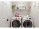 Neat laundry room showcasing the washer, dryer, and storage at 1814 W Desert Spring Way, San Tan Valley, AZ 85144