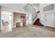 Two-story entryway with staircase and built-in shelving at 20219 N 33Rd Pl, Phoenix, AZ 85050