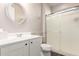 Clean bathroom with a shower/tub combo and vanity at 21268 N 266Th Ln, Buckeye, AZ 85396