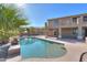 Stunning pool with a tanning ledge and spa at 22155 N Cline Ct, Maricopa, AZ 85138