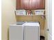 Convenient laundry room with washer, dryer and shelving at 2910 E Quiet Hollow Ln, Phoenix, AZ 85024