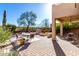 Spacious backyard with patio, fire pit, and grill at 3055 N Red Mountain Rd # 149, Mesa, AZ 85207