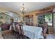 Elegant dining room features a large table, chandelier, and built-in hutch at 3606 W Le Marche Ave, Phoenix, AZ 85053