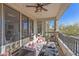 Relaxing patio with seating area, ceiling fan, and sliding doors at 5100 E Rancho Paloma Pkwy # 1014, Cave Creek, AZ 85331