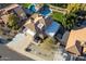 Aerial view of house, showing roofline and pool at 5432 E Grandview Rd, Scottsdale, AZ 85254