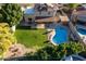 Aerial view showing house, pool, and landscaping at 5432 E Grandview Rd, Scottsdale, AZ 85254