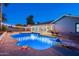 Inviting blue pool at dusk, great for evening swims at 6102 E Nisbet Rd, Scottsdale, AZ 85254