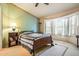 Bedroom with a double bed, a bookcase, and a bay window with blinds at 6751 N 77Th Dr, Glendale, AZ 85303