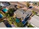 Aerial view showing a single-story house with a pool and surrounding landscape at 8119 E San Miguel Ave, Scottsdale, AZ 85250