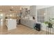 Modern kitchen with gray cabinets, white quartz countertops, and an island at 831 E Spanish Moss Ln, Phoenix, AZ 85022