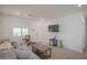 Living room with gray sofa, coffee table, and TV at 8637 N 168Th Dr, Waddell, AZ 85355