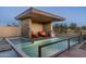 Private spa with seating area and modern design at 9374 E Andora Hills Dr, Scottsdale, AZ 85262