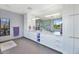 Modern bathroom with double vanity and marble shower at 9570 E Via Montoya Dr, Scottsdale, AZ 85255