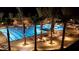 Night view of resort-style pool with lounge chairs at 21603 N Yellowstone Ct, Sun City West, AZ 85375