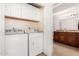 Stacked washer and dryer in convenient laundry closet at 5335 E Shea Blvd # 1115, Scottsdale, AZ 85254