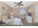 Bedroom with queen bed and access to a balcony at 9452 S 51St St, Phoenix, AZ 85044