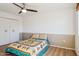 Bedroom with double bed and ceiling fan at 10288 W Snead N Cir, Sun City, AZ 85351