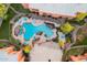 Complex pool and patio area viewed from above at 12212 N Paradise Village S Pkwy # 134, Phoenix, AZ 85032