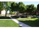 Community courtyard with lush landscaping and a shaded gazebo at 1340 N Recker Rd # 243, Mesa, AZ 85205