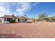 Spacious backyard with gravel and a covered patio at 14702 W Buttonwood Dr, Sun City West, AZ 85375