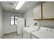 Laundry room with washer, dryer, and cabinets at 14702 W Buttonwood Dr, Sun City West, AZ 85375