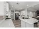 Modern kitchen with white cabinets, stainless steel appliances, and an island at 28225 N 65Th Ln, Phoenix, AZ 85083