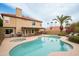 Inviting backyard with a sparkling pool, spa, and patio at 3247 E Silverwood Dr, Phoenix, AZ 85048