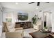 Relaxing living room with comfy armchairs, large TV, and a wooden coffee table at 3247 E Silverwood Dr, Phoenix, AZ 85048