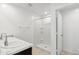 Modern bathroom with double sinks and a shower at 5484 E Rock Bush Ln, San Tan Valley, AZ 85140