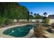 Backyard pool with privacy landscaping, a basketball hoop, and a diving board at 6137 E Roland St, Mesa, AZ 85215