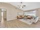 Living room features hardwood floors and neutral decor at 710 S Monterey St, Gilbert, AZ 85233