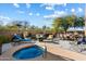 Private backyard with spa and multiple seating areas at 7105 E Hibiscus Way, Scottsdale, AZ 85266