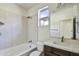 Clean bathroom with bathtub, shower, and modern vanity at 18231 E Coronado Cave Ct, Rio Verde, AZ 85263