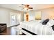 Main bedroom with king-size bed and access to backyard at 2806 N 82Nd St, Scottsdale, AZ 85257