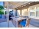Outdoor patio with fire pit table and seating area at 2806 N 82Nd St, Scottsdale, AZ 85257