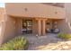Private patio with seating and desert views at 36601 N Mule Train Rd # B19, Carefree, AZ 85377