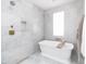 Elegant bathroom featuring a freestanding tub and marble tile at 6140 E Calle Tuberia --, Scottsdale, AZ 85251