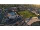 Aerial view of community pool and clubhouse at 8144 E Kilarea Ave, Mesa, AZ 85209