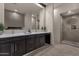 Bathroom with double vanity, large shower, and modern finishes at 10031 N Palisades Blvd, Fountain Hills, AZ 85268