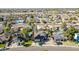 An aerial view of a residential neighborhood, showcasing a home with a pool in a desirable location at 13232 N 54Th Dr, Glendale, AZ 85304