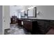 Elegant bathroom with double vanity and dark granite at 16636 S 34Th Way, Phoenix, AZ 85048