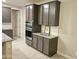 Kitchen featuring gray cabinets, granite countertops, stainless steel appliances and subway tile backsplash at 18404 W Long Lake Rd, Goodyear, AZ 85338