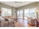 Relaxing sunroom with tiled floors, comfortable seating, and backyard access at 19778 N Coyote Lakes Pkwy, Surprise, AZ 85378