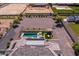 Aerial view showing a house with a pool and large backyard at 21987 E Stacey Rd, Queen Creek, AZ 85142