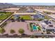 Aerial view of a home with a pool and large backyard at 21987 E Stacey Rd, Queen Creek, AZ 85142